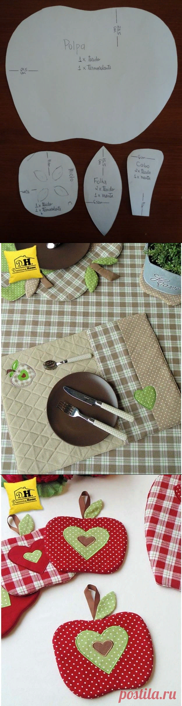 Яблочки для кухни в стиле печворк — Делаем Руками