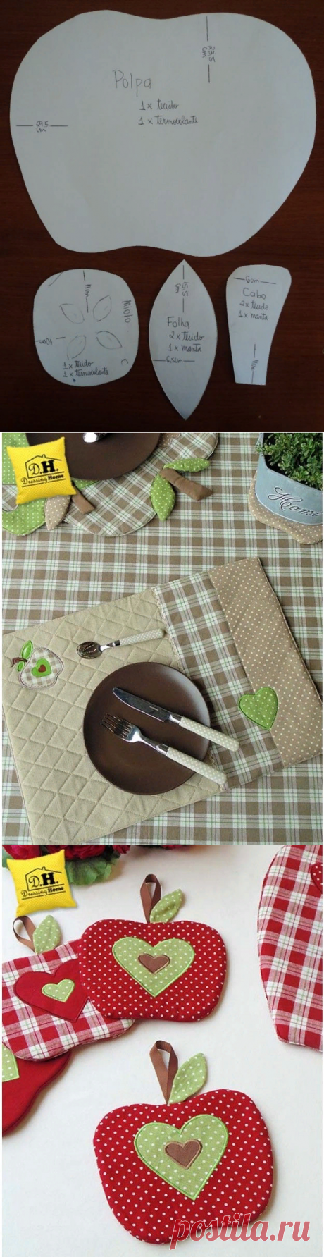 Яблочки для кухни в стиле печворк — Делаем Руками