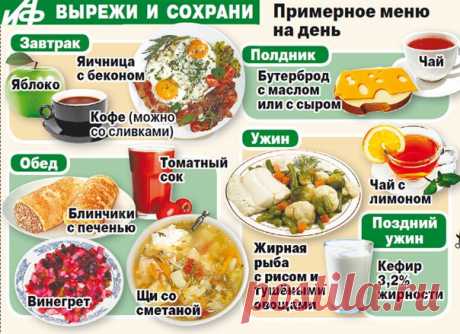 Таблица информация о съеденной за день пище