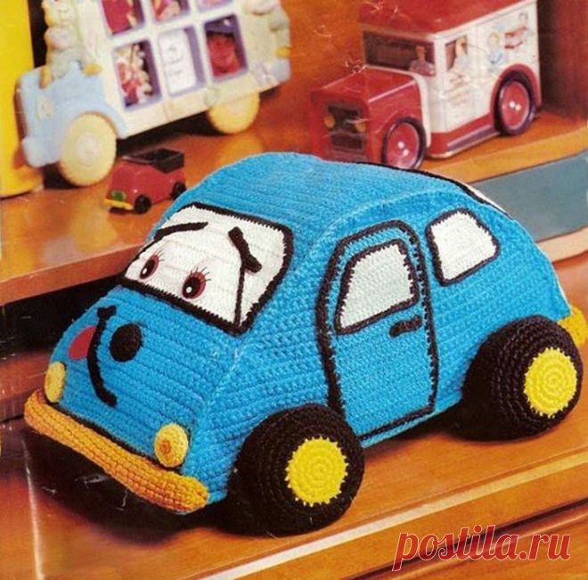 Детская игрушка (машинка) - вязание крючком.