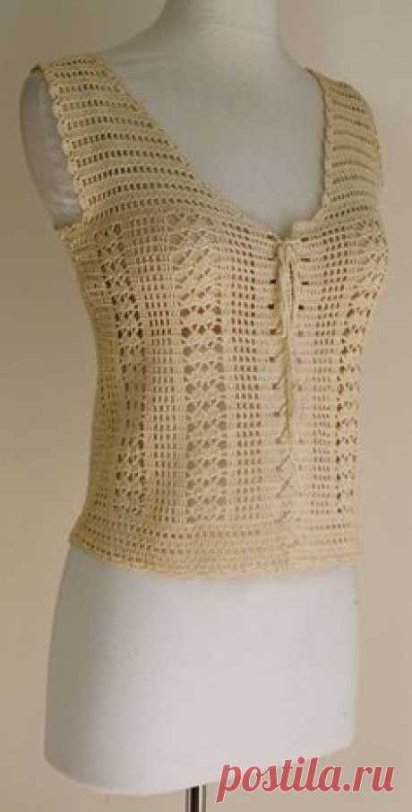 Que les parece si hacemos ésta blusa? MATERIALES 400 grs de hilo semi-fino Agujas crochet N° 3.5 PUNTO EMPLEADO Varetas……….var. Cadenas……..cad. Medio punto……… mp Punto fantasía Como siempre sacamos la medida de B y comenzamos a hacer la espalda. GRÁFICA PARA TOMAR MEDIDAS ESPALDA Tejemos “var, cad” var VER GRÁFICO HILERA 2 …