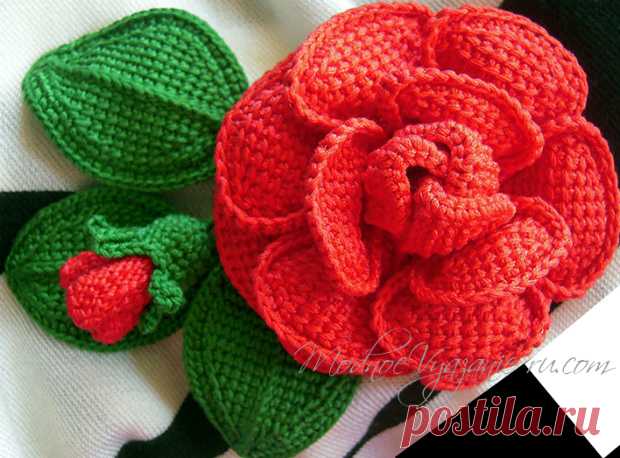 Шикарные розы тунисским вязанием - Crochet Modnoe Vyazanie