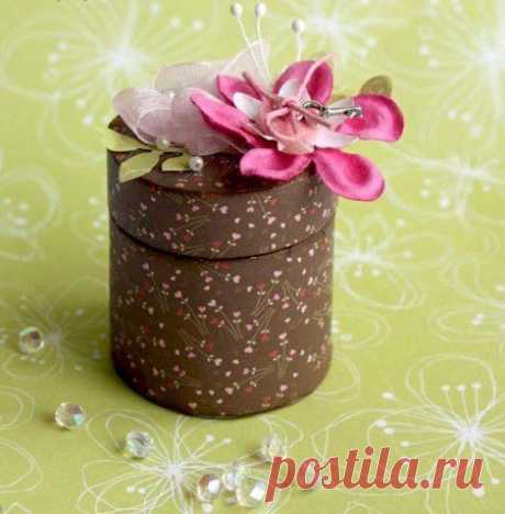 Мини-коробочка из картонной трубки / Необычные поделки