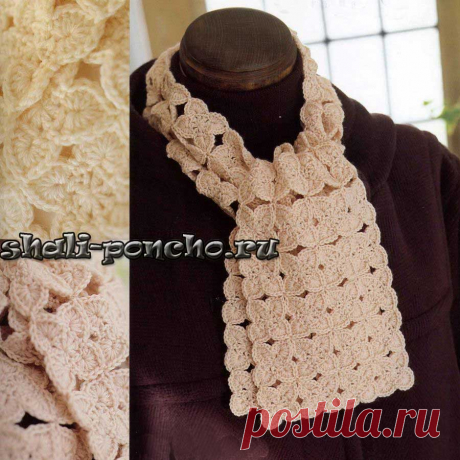 Шарф из цветочных мотивов