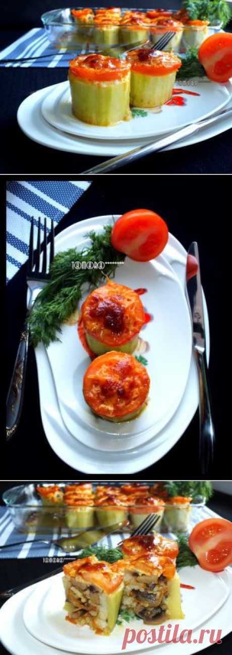 Кабачки фаршированные грибами и рисом. Рецепт c фото, мы подскажем, как приготовить!