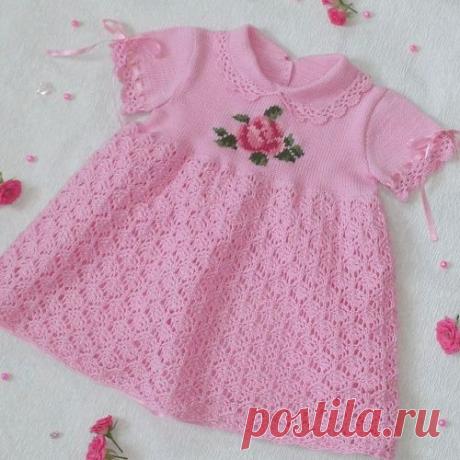Очаровательное детское платьице с вышивкой
