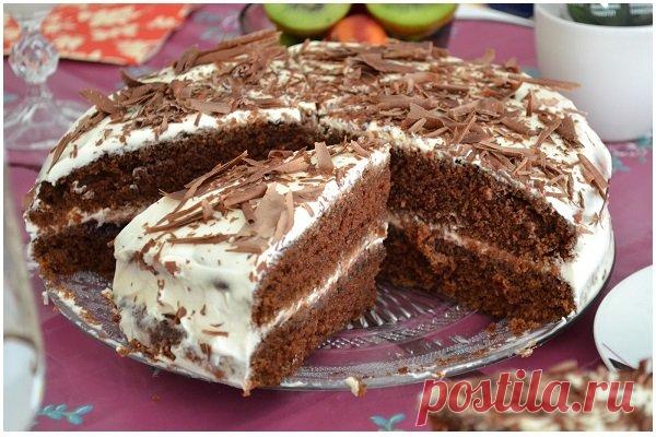 ШОКОЛАДНЫЙ ТОРТ НА КЕФИРЕ

ИНГРЕДИЕНТЫ:

Для теста:

Кефир или простокваша -300 г

Сахар – 1 стакан

Яйца – 2 шт.

Растительное масло – 2 ст. л.

Какао – 2-3 ст. л.

Сода – 1 ч.л.

Мука – 2 стакана

Для крема:
1- вариант – сметанный крем

Сметана – 400 г

Сахар – 1 стакан

Масло сливочное -200 г

ПРИГОТОВЛЕНИЕ:
1.Тесто для этого шоколадного торта готовится очень просто. В одной миске слегка взбить яйца, растительное масло и кефир, т. е., то, что жидкое. В другой – всё сухо...