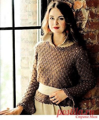 Джемпер кофе с молоком - Все в ажуре... (вязание крючком) - Страна Мам