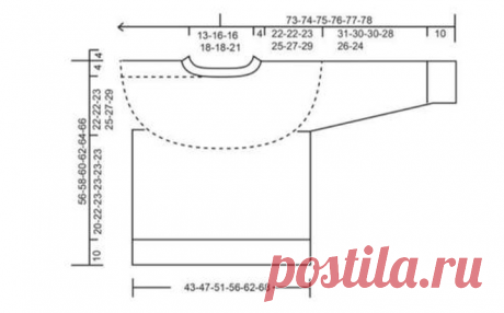 Джемпер с кокеткой, связанный сверху вниз. Как это делают в Дропс | Тепло о вязании | Дзен