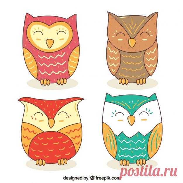 Набор счастливых сов рисованный Более миллиона свободных векторов, PSD, фотографии и бесплатные иконки. Эксклюзивные халявы и все графические ресурсы, которые необходимые для ваших проектов