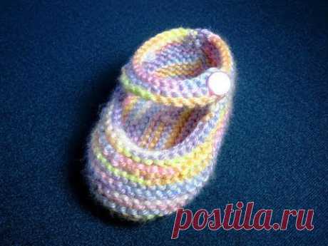 How to Knit Basic Mary Jane Baby Booties - Part 2 - YouTube