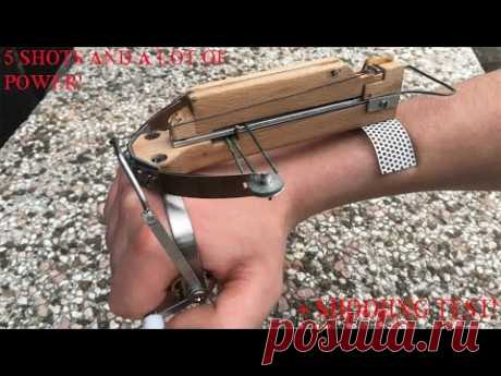 Making a 5 Shots Assassin's Creed Style Wrist Crossbow | Shooting