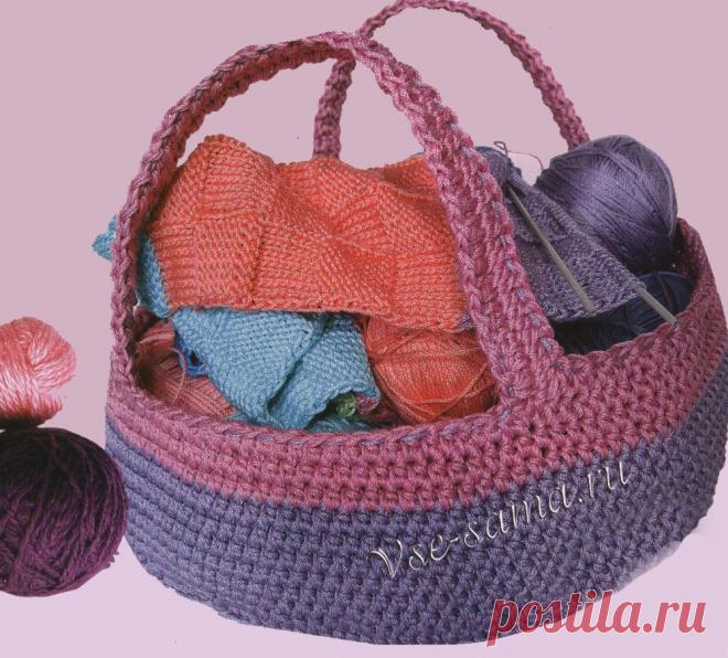 Корзинка вязаная - Аксессуары, мелочи для дома крючком