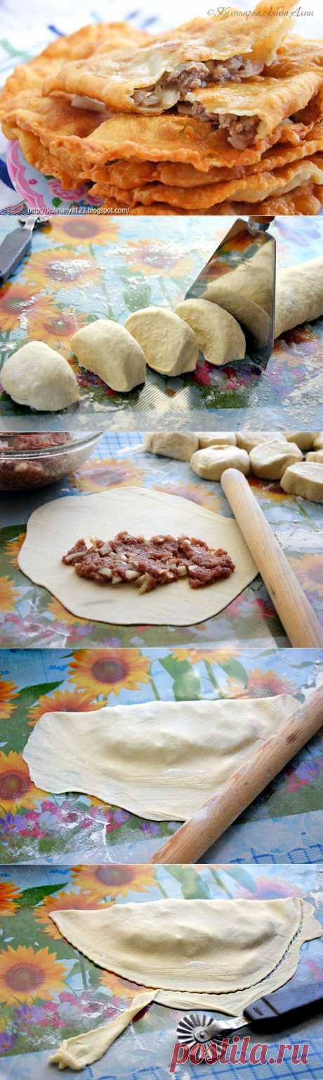 Чебуреки на кефире. 1 ст. кефира
1 яйцо
соль по вкусу
муки сколько возьмет