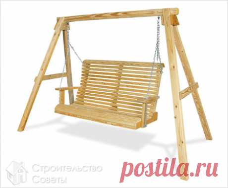Качели на даче своими руками из металла, из дерева +фото
