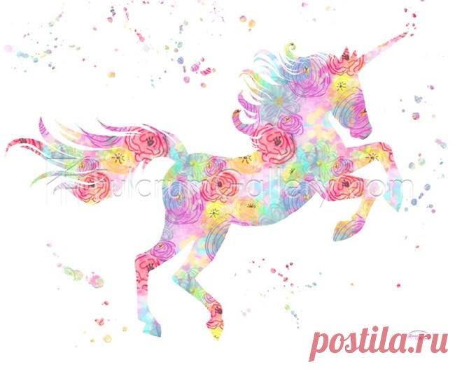 Unicorn White Fine Art Print Рамоны Мердок на FulcrumGallery.com