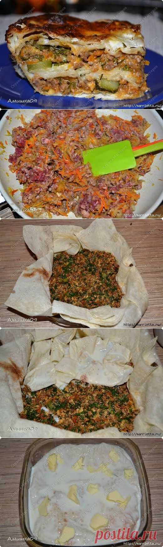 Рецепт мясного пирога из лаваша   :)