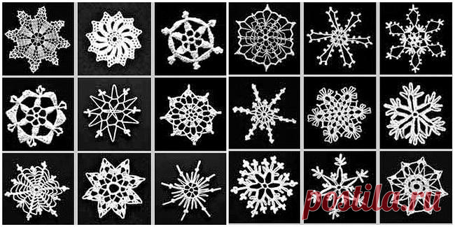 Как связать снежинку крючком. Описание