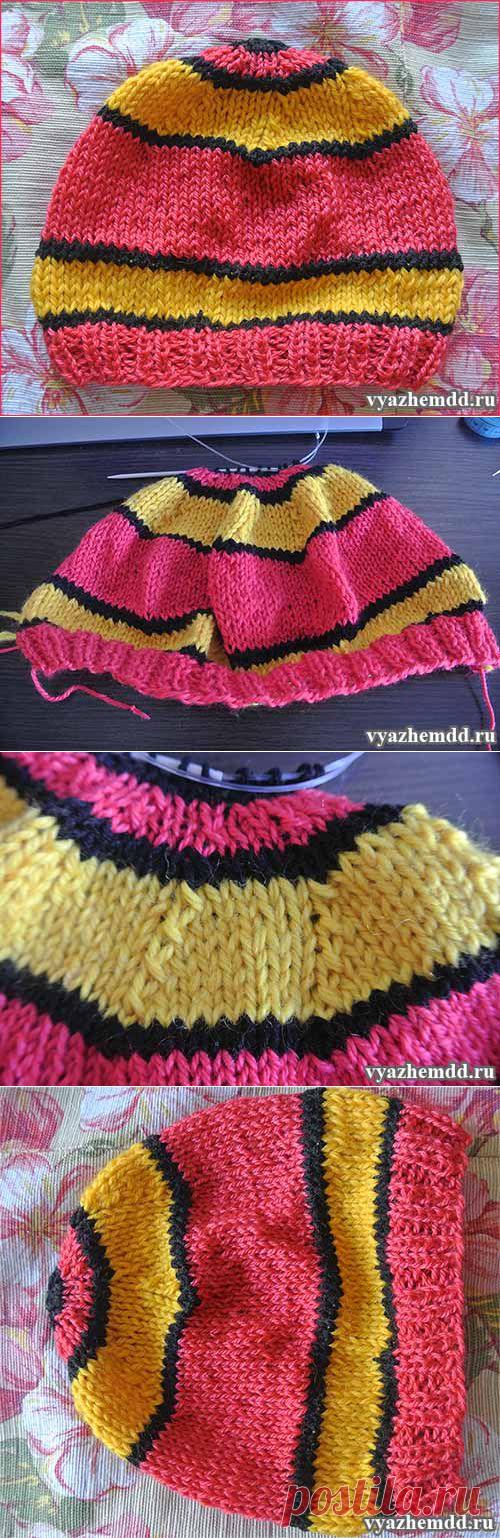 Как связать спицами женскую шапку | Милые мелочи