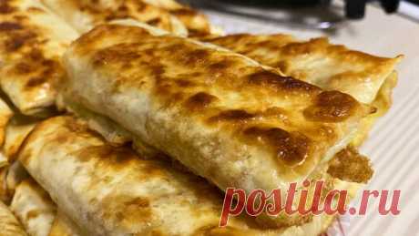 Готовлю быстрые пирожки с начинкой на сковороде – Рецепт из лаваша с мясом – Как свернуть конвертик из лаваша | Irina LiSS - Кулинария | Дзен