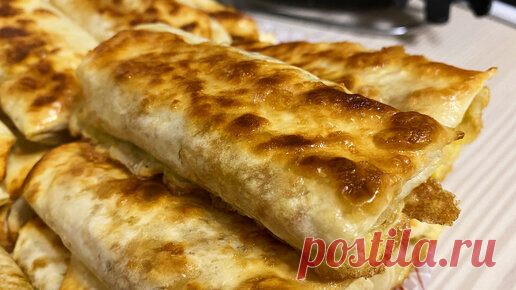 Готовлю быстрые пирожки с начинкой на сковороде – Рецепт из лаваша с мясом – Как свернуть конвертик из лаваша | Irina LiSS - Кулинария | Дзен