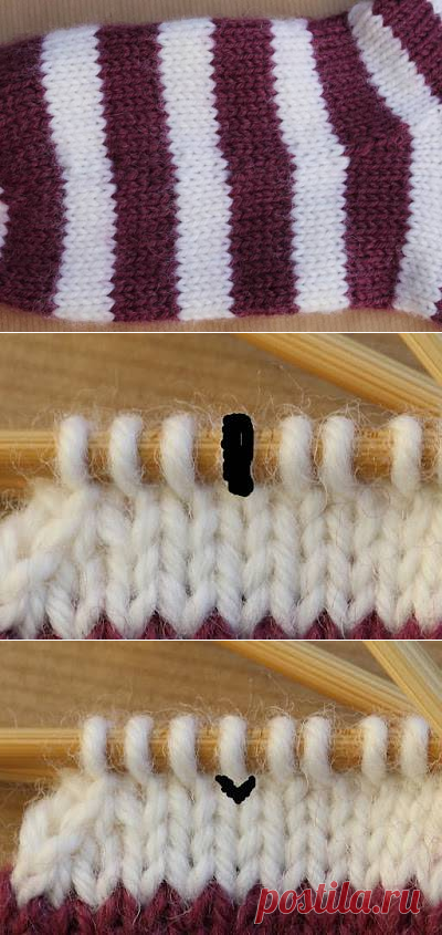 Маленькая хитрость-цветное вязание по кругу