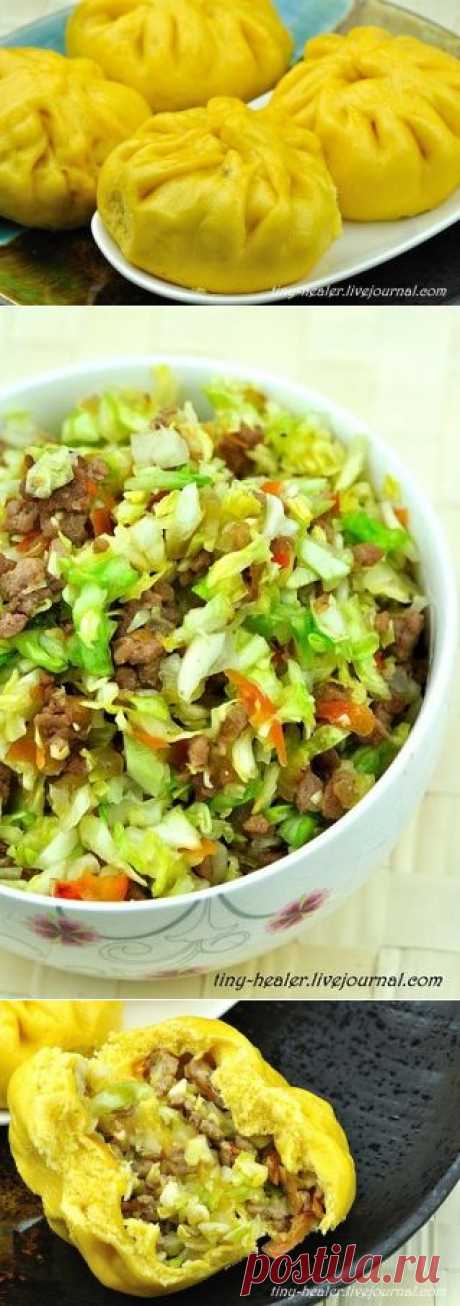 ПИРОЖКИ ТЫКВЕННЫЕ ПАРОВЫЕ С МЯСОМ !!!  **По-японски: 南瓜鲜肉包  - наньгуа сьень жоубао. Классный  метод окраски теста -оранж!