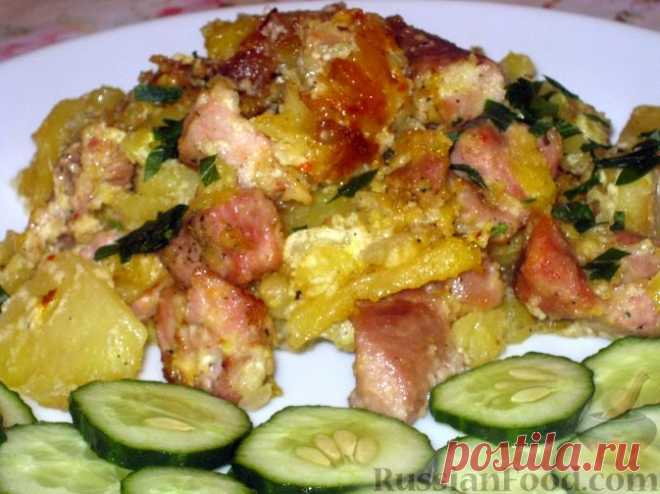 Рецепт: Свинина, запеченная с картофелем на RussianFood.com