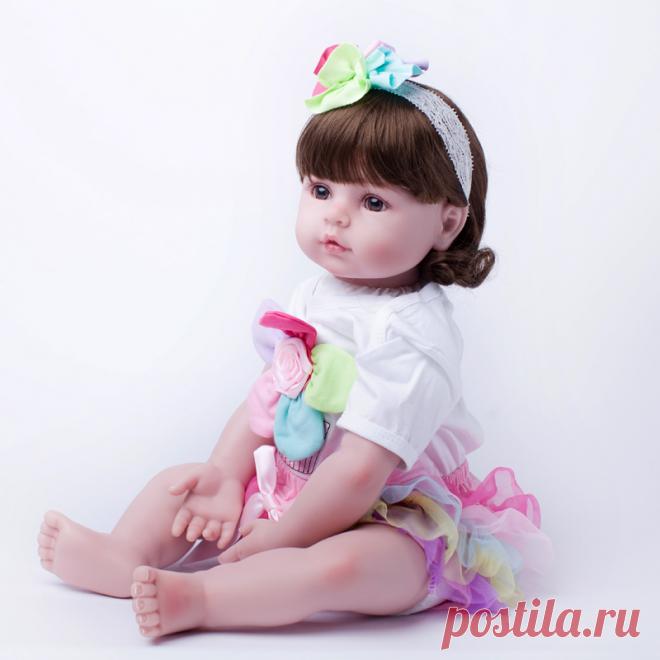 55 см Мягкие Силиконовые Возрождается Ребенка Принцесса Кукла Игрушка Новорожденный Девочка Коллекционные Принцесса Малышей Кукла День Рождения Новый Год Подарок купить на AliExpress