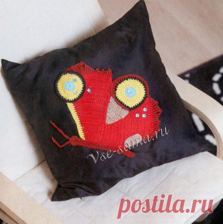 Декор &quot;Бабочка&quot; для подушки. Крючком. Схемы. vse-sama.ru