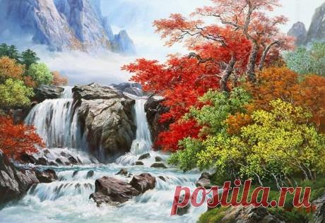 Схема вышивки «пейзаж» - Вышивка крестом