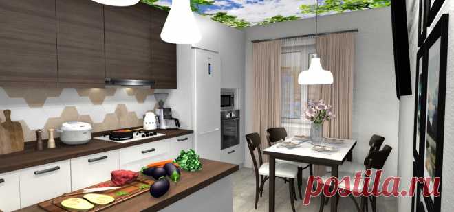 Кухня 12,6 м2
На кухне разместилась обеденная зона с ТВ, так же вместили посудомойку и стиральную машинку. Верхние шкафы открываются без ручек - снизу.
Альбом квартиры полностью: https://vk.com/album-153501002_255505310
#работа#дизайн#интерьер#дизайнинтерьера