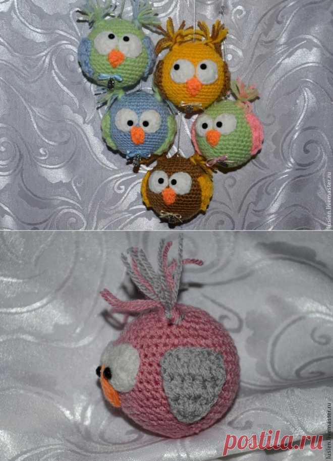 Вяжем Совушек на елку - Ярмарка Мастеров - ручная работа, handmade