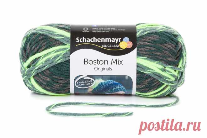 Пряжа "Schachenmayr original. Boston Mix", 100 м, 100 г, цвет: 00082, желтый, серый, темно-зеленый