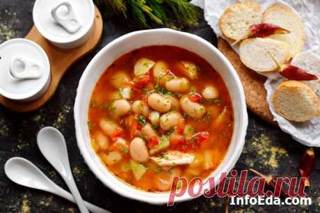 Фасолевый суп из консервированной фасоли Вкусный и наваристый – суп из консервированной фасоли. Пошаговый рецепт с фото, как быстро приготовить фасолевый суп с консервированной фасолью на обед.