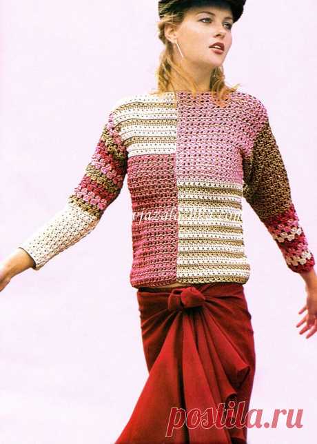 Вязаный пуловер &quot;Асимметрия&quot;