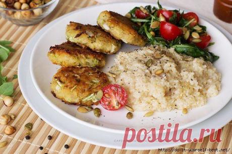 Быстрые гороховые котлеты с овощами