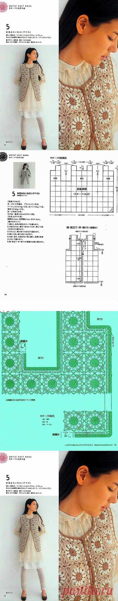 ЖИЛЕТ С ЦВЕТОЧНЫМИ МОТИВАМИ.