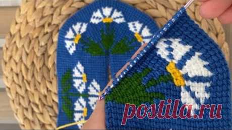 Papatyalı Tunus İşi Patik / bölüm2 /burun kısmı yapılışı #tunusişipatikmodelleri #patik #crochet