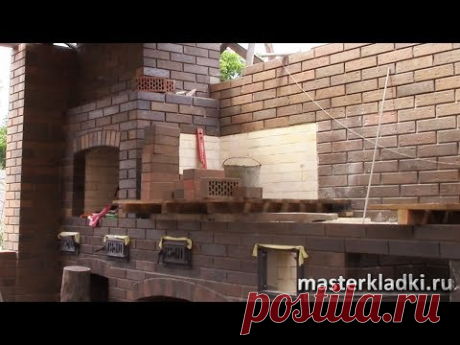 БЕСЕДКА из клинкера. Закончили стену|Обзор БАРБЕКЮ