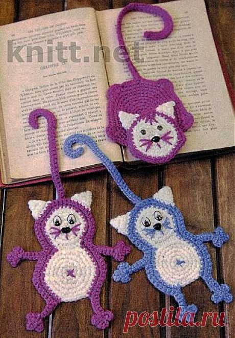 Вязаные крючком Коты-закладки | knitt.net | Все о вязании