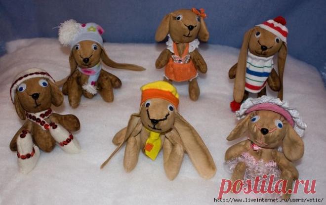 Зайки из бязи (состаренные)