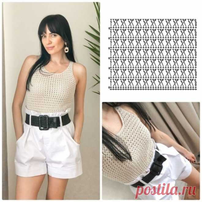 Схема крючком для летнего топа
