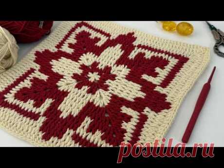 Вязание крючком разными техниками❣️Легендарный ✨Урок создания мотива #crochet #diy #motif