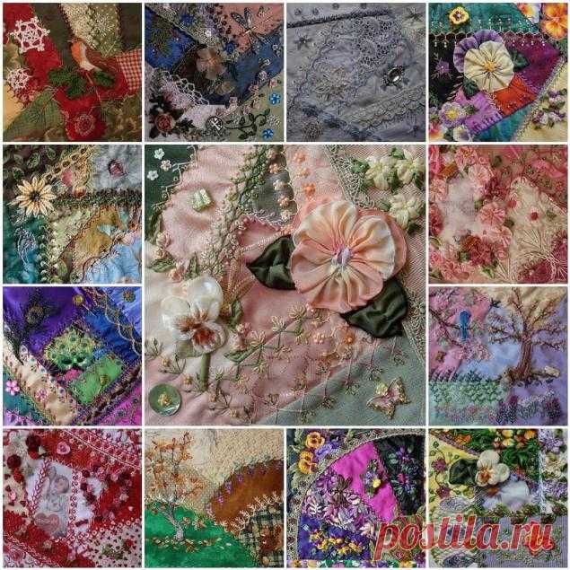 Крейзи-квилт или безумные лоскутки Крейзи-квилт (англ. crazy quilt) или безумные (сумасшедшие) лоскутки - очень необычная творческая техника, в которой смешалось множество швейных техник.