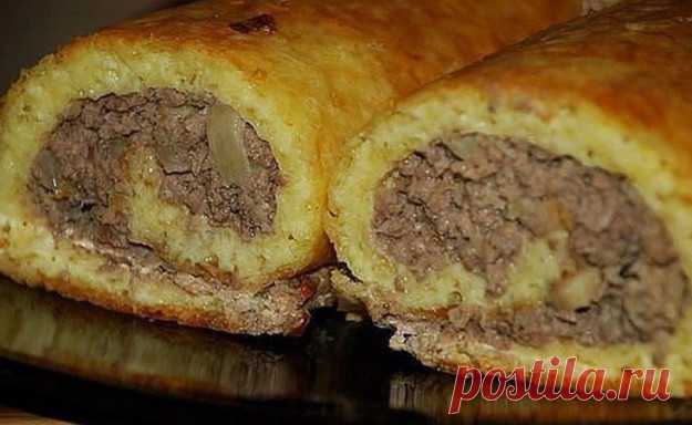 Обалденный рулет из сыра с мясной начинкой. Невозможно устоять! |