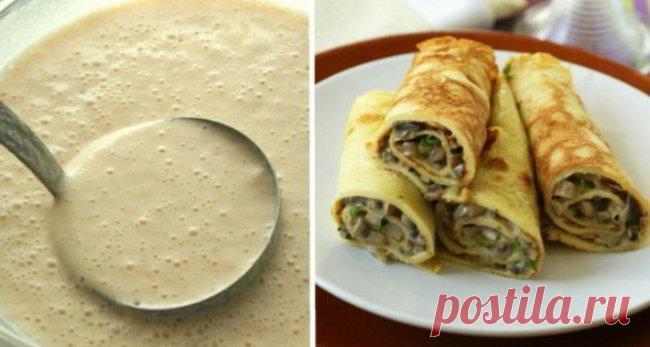 Блинчики с грибами на тесте из манки Наверняка все любят блинчики, однако многие отказываются их готовить, поскольку не могут сделать тесто. Для приготовления тонких блинчиков с  грибной начинкой не нужно использовать муку — ее заменяет манка, которая придает блюду эластичность, незабываемый аромат. Грибная начинка – это чудесное допол