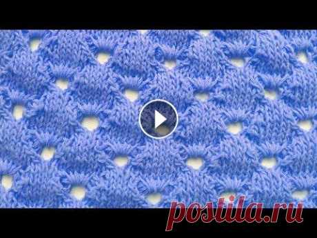 Дырчатый ажурный узор спицами со спущенными петлями Ссылка на схему...