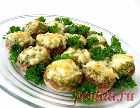 Запеченные фаршированные шампиньоны | Закуски и бутерброды | La-Minute - Вкусные рецепты с фото и пошаговым приготовлением !