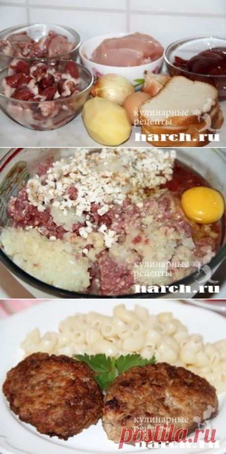 Куриные котлеты с потрошками .
